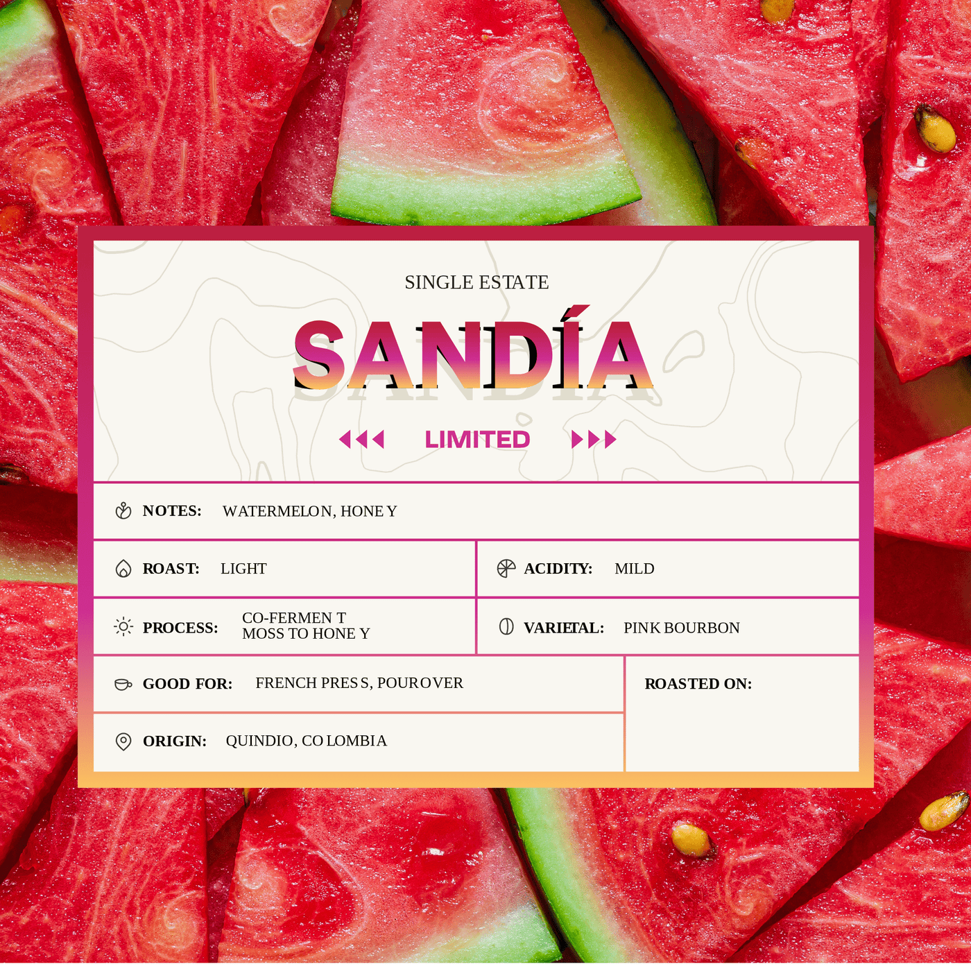 Colombia Sandia Watermelon Mossto Honey PREORDER