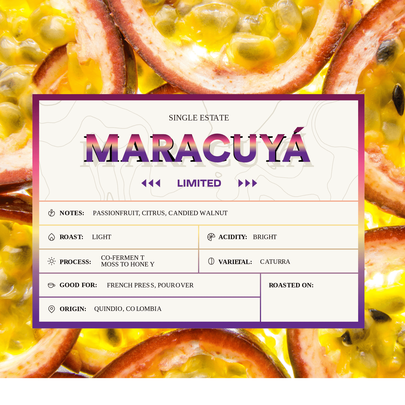 Colombia Maracuya Passion Fruit Mossto Honey PREORDER